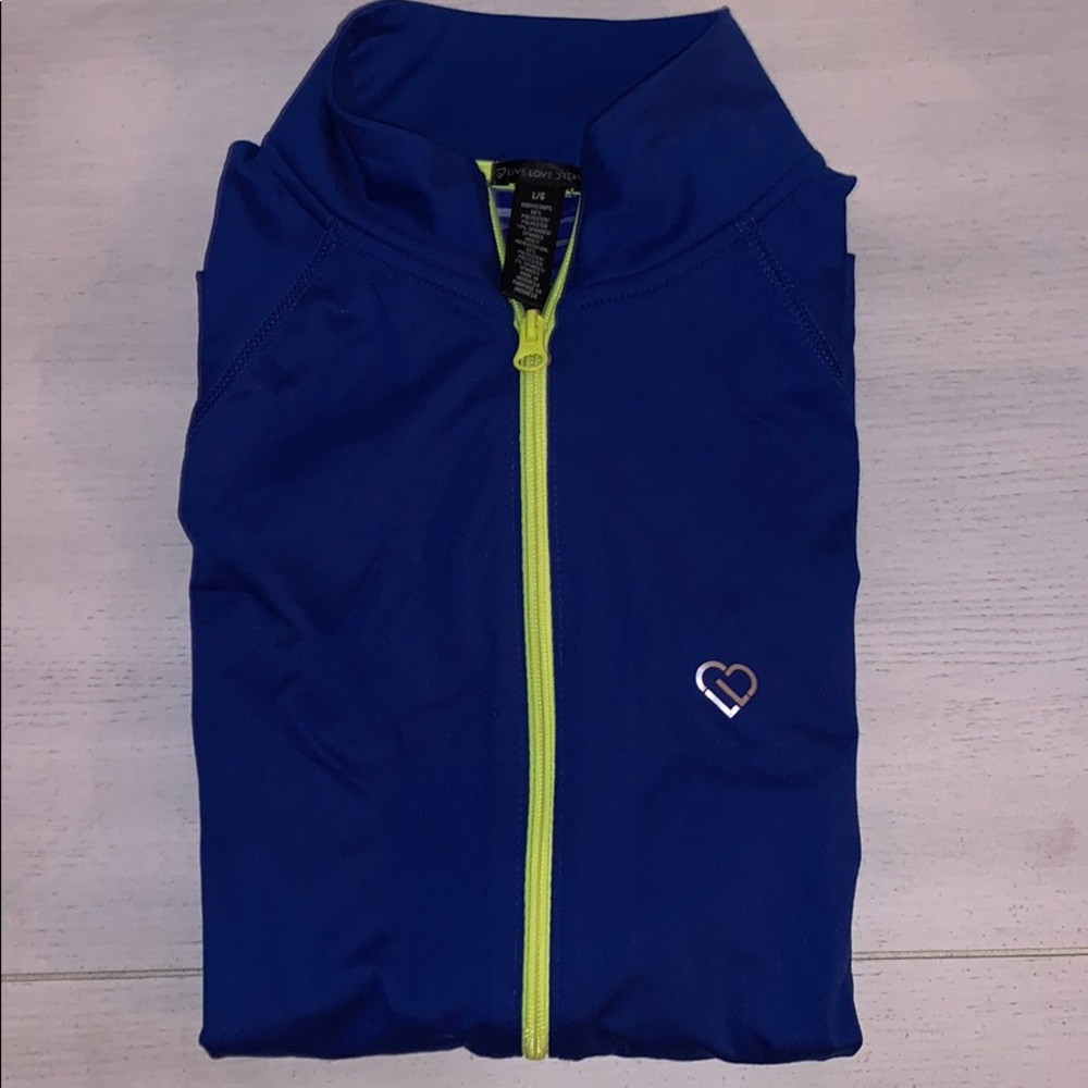 live love dream blue workout zip-up